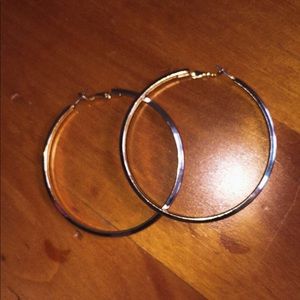 Golden plated hoop earrings